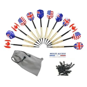 12X Fléchettes pointe plastique 14g Ailettes Drapeau Pour Cible Électronique