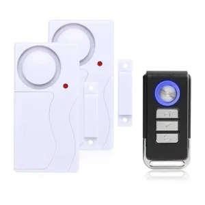 Alarme maison sans fil de Porte et Fenêtre Mengshen Anti-Intrusion Sécurité KS-SF03R, Facile à Installer, 105db  (Comprend 2 Alarme et 1 Télécommande)