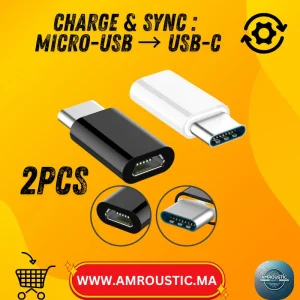 Adaptateur Micro-USB vers USB-C (Type-C) – Convertisseur Charge & Données